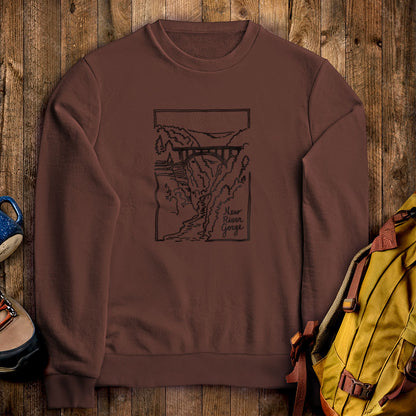 New River Gorge Line Drawing Crewneck Sweatshirt