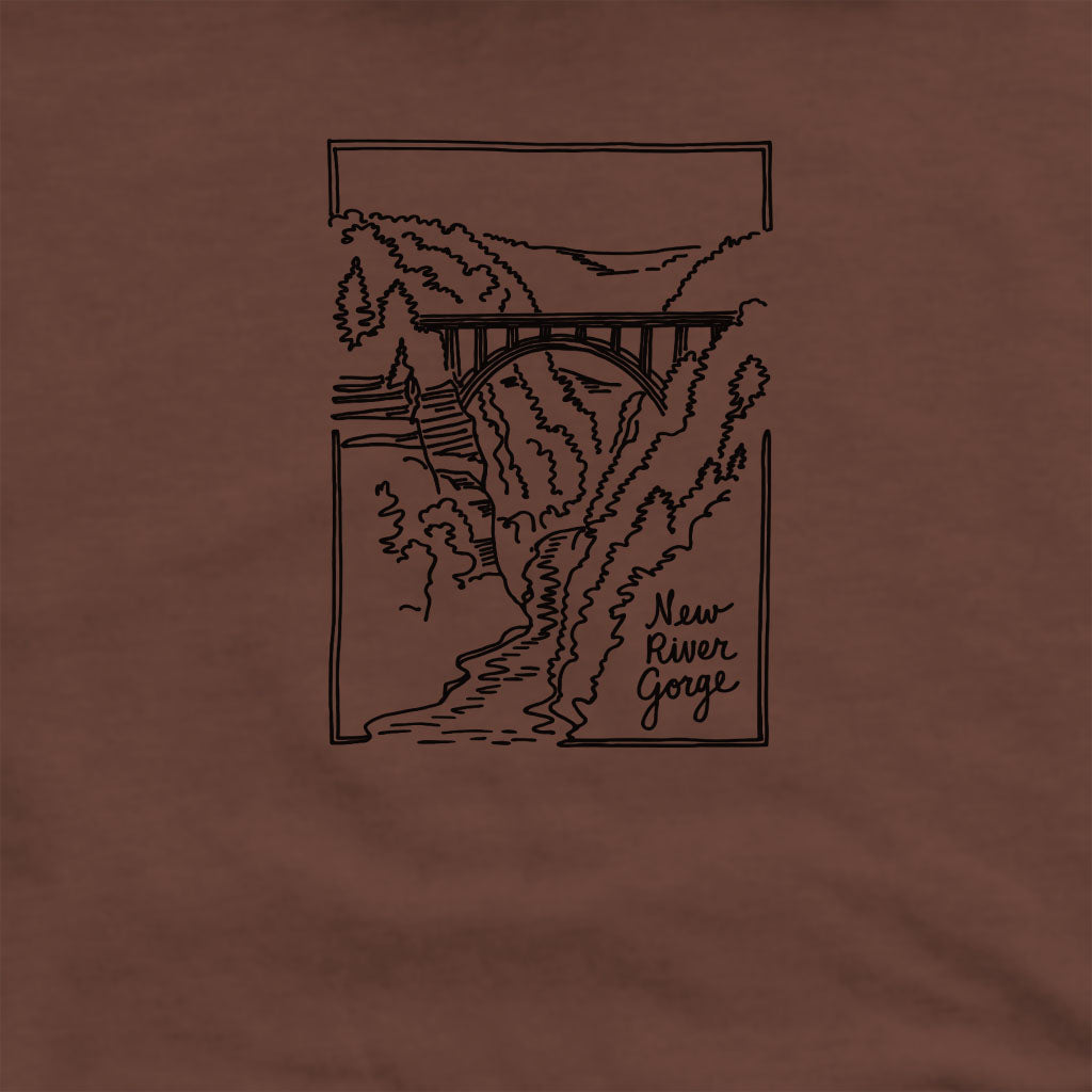New River Gorge Line Drawing Crewneck Sweatshirt