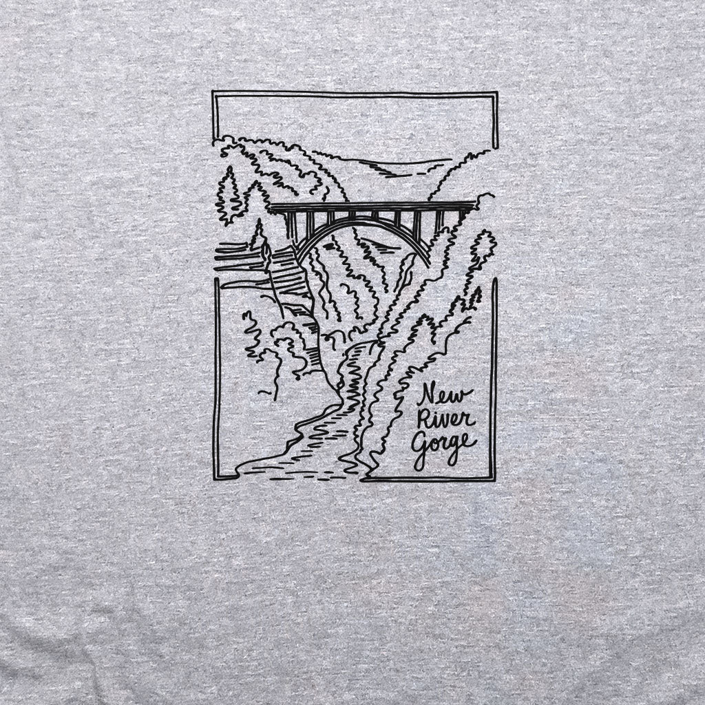 New River Gorge Line Drawing Crewneck Sweatshirt