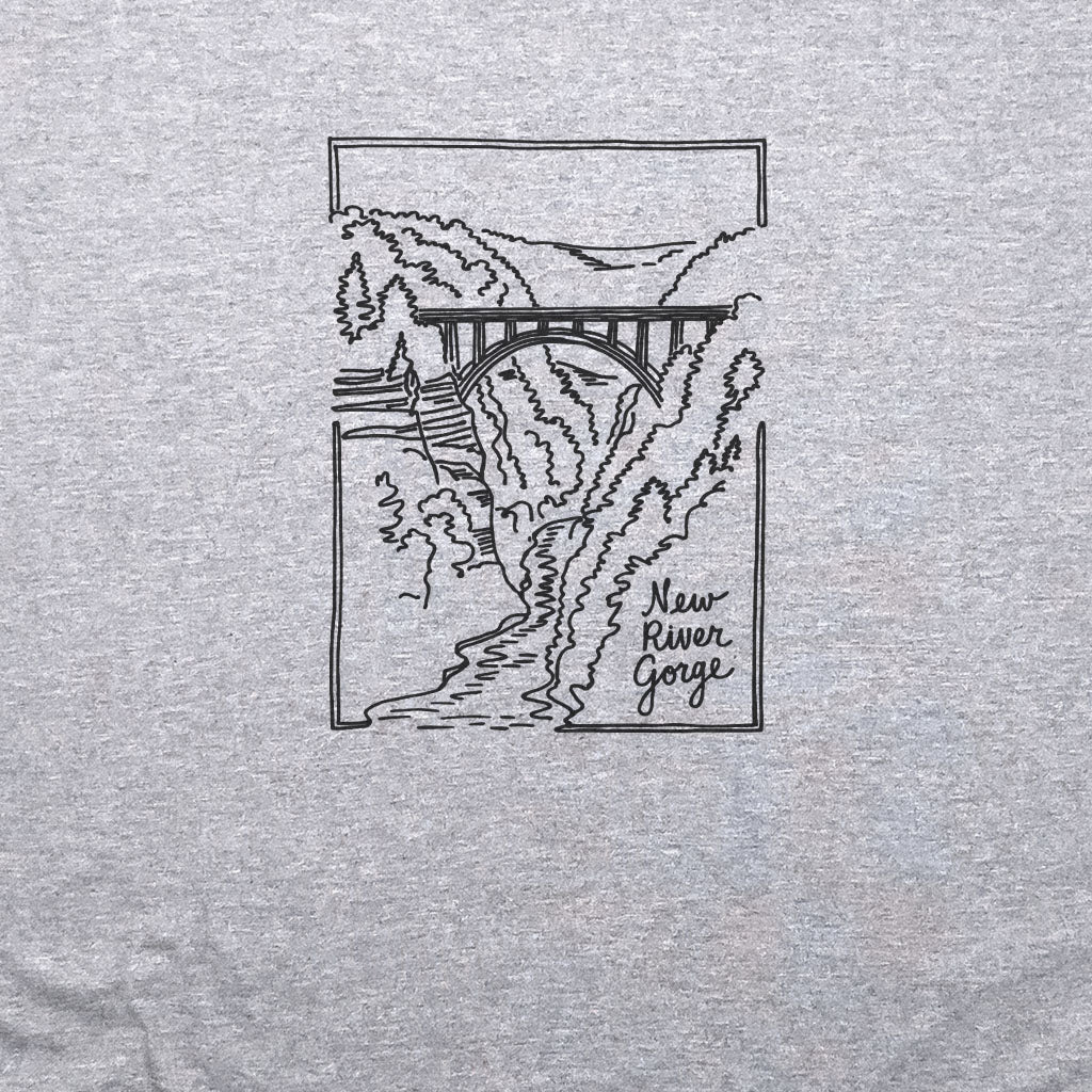 New River Gorge Line Drawing T-Shirt