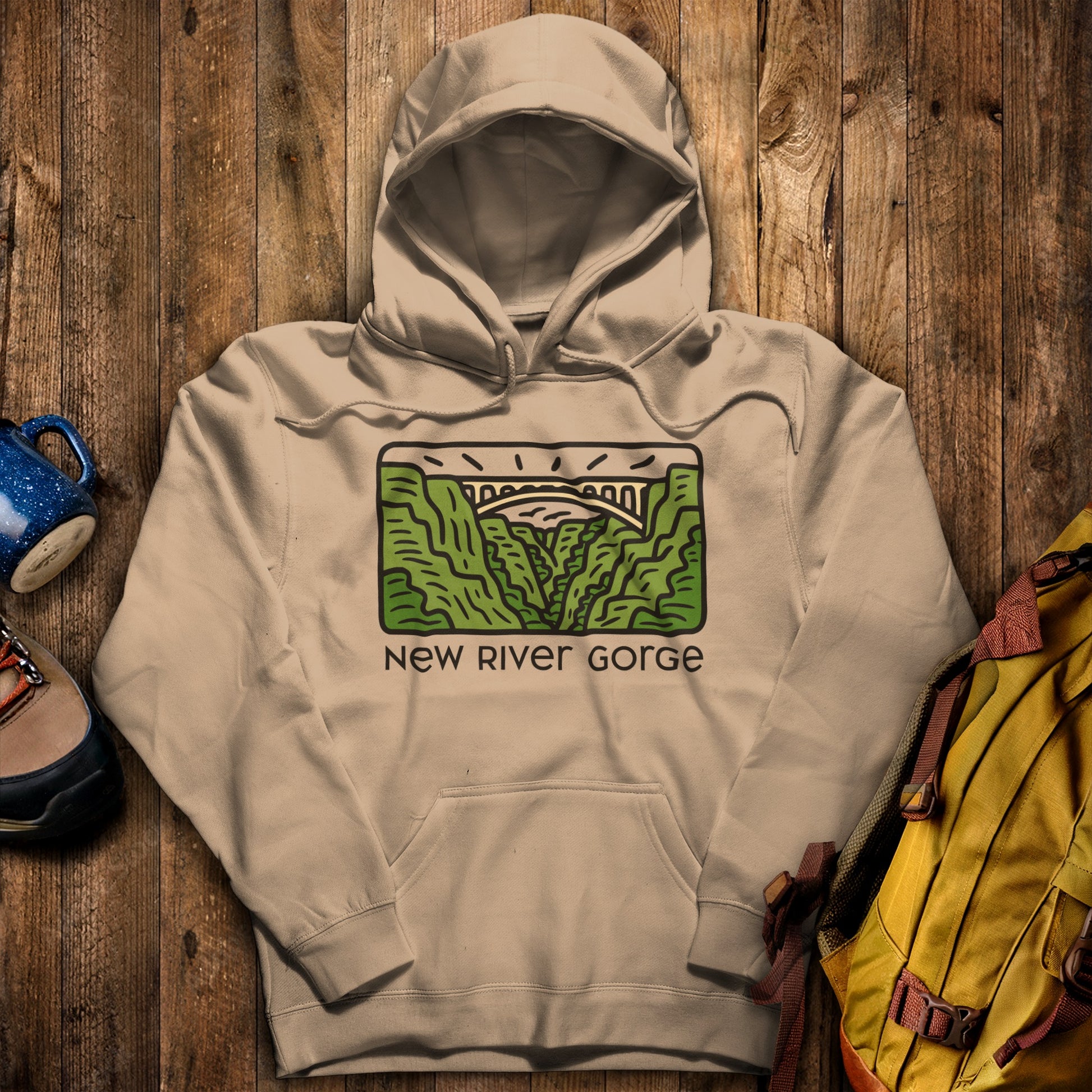 New River Gorge National Park Hoodie Sand Adventure and Outdoors Themed Hoodie