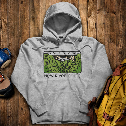 New River Gorge National Park Hoodie Sport Grey Adventure and Outdoors Themed Hoodie
