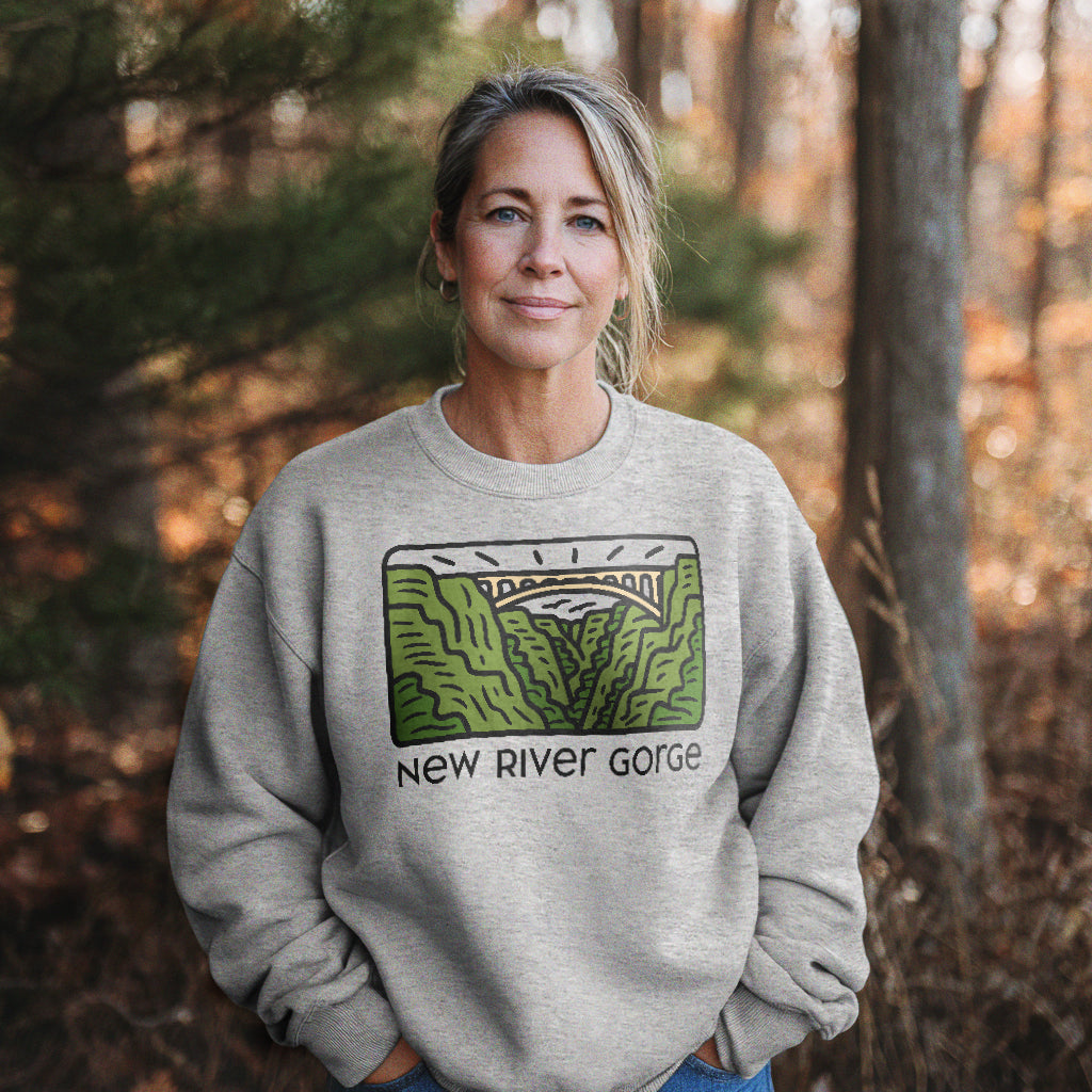 New River Gorge National Park Crewneck Sweatshirt Adventure and Outdoors Themed Sweatshirt