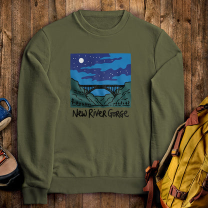 New River Gorge at Night Crewneck Sweatshirt