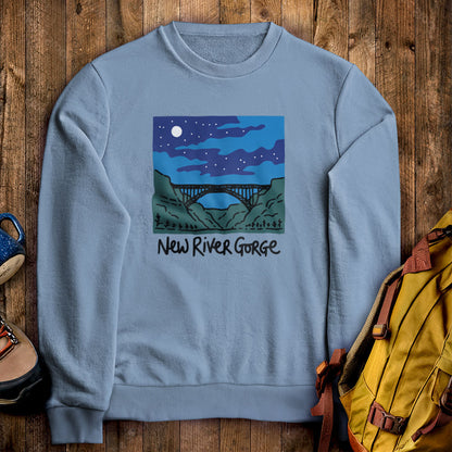 New River Gorge at Night Crewneck Sweatshirt