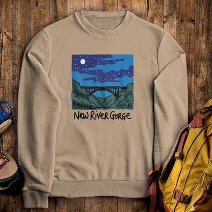 New River Gorge at Night Crewneck Sweatshirt