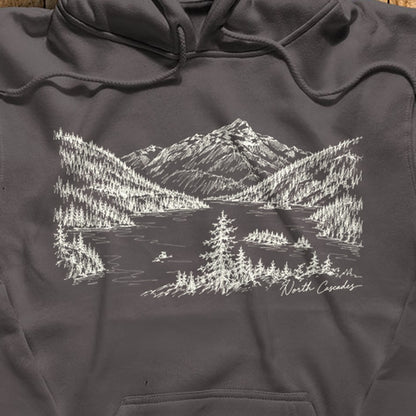 North Cascades Line Drawing Hoodie
