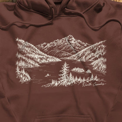 North Cascades Line Drawing Hoodie