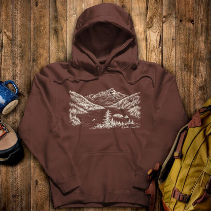 North Cascades Line Drawing Hoodie