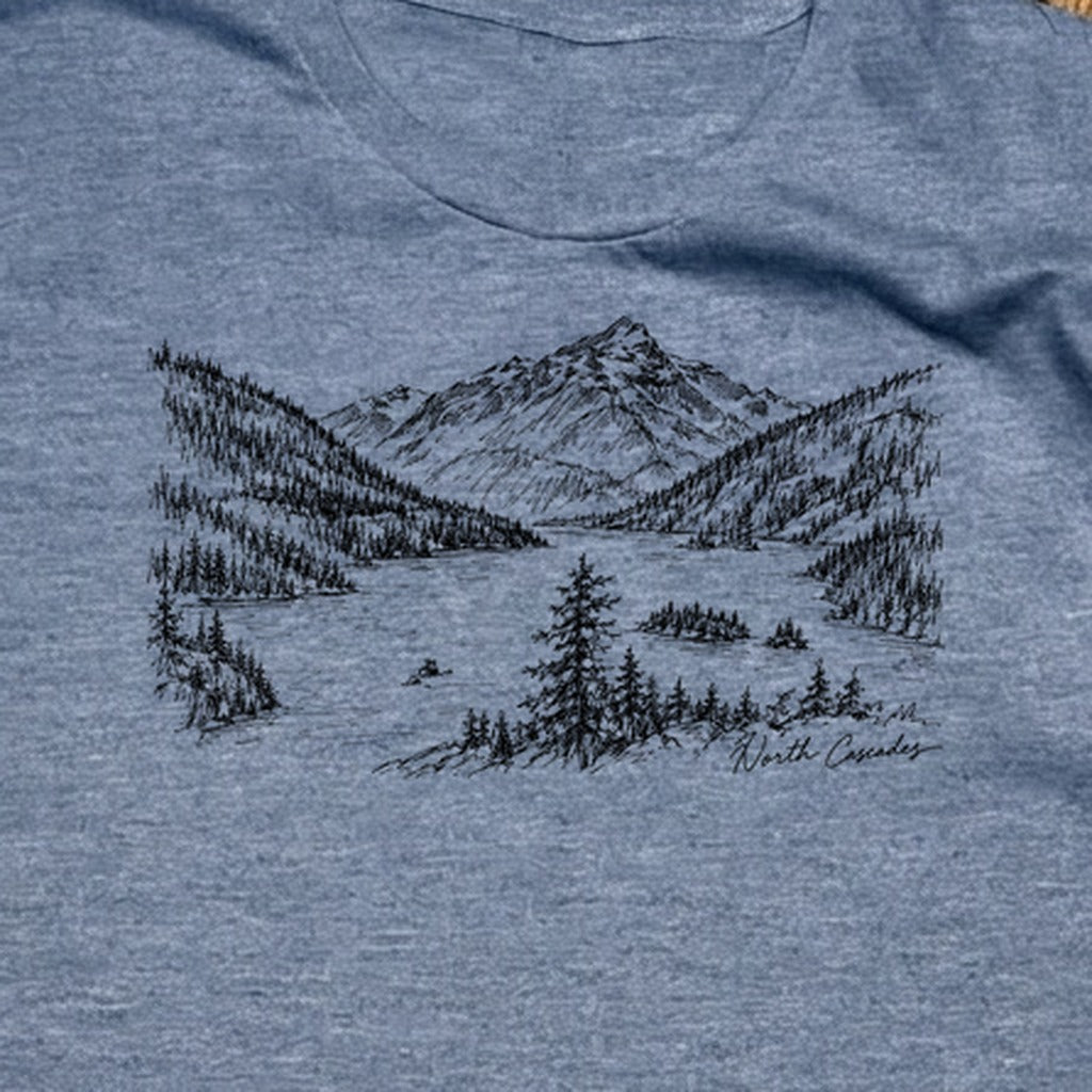 North Cascades Line Drawing T-Shirt