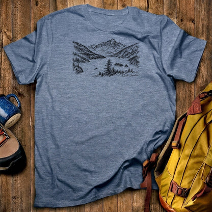 North Cascades Line Drawing T-Shirt