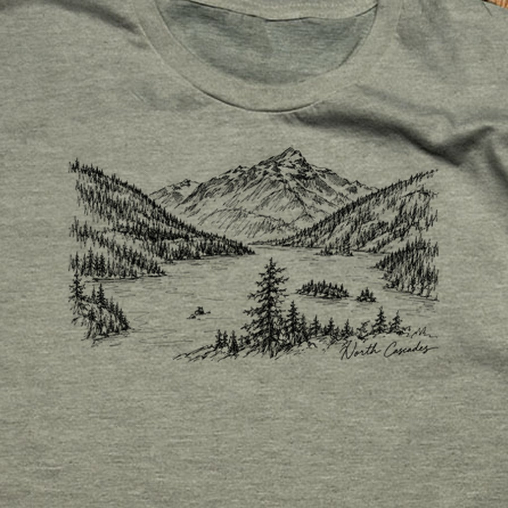 North Cascades Line Drawing T-Shirt