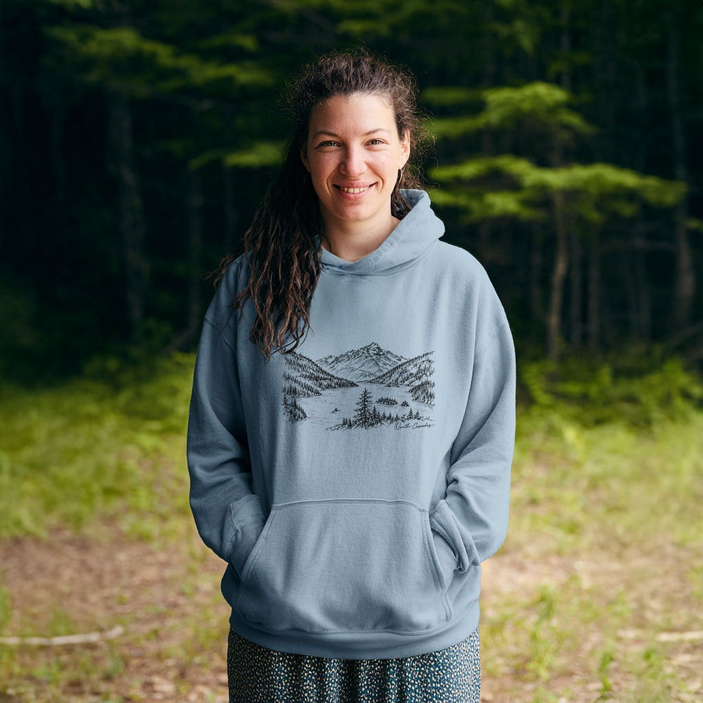 North Cascades Line Drawing Hoodie