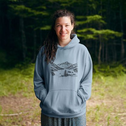 North Cascades Line Drawing Hoodie