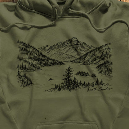 North Cascades Line Drawing Hoodie