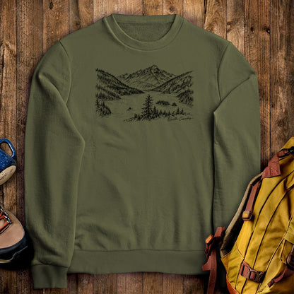 North Cascades Line Drawing Crewneck Sweatshirt