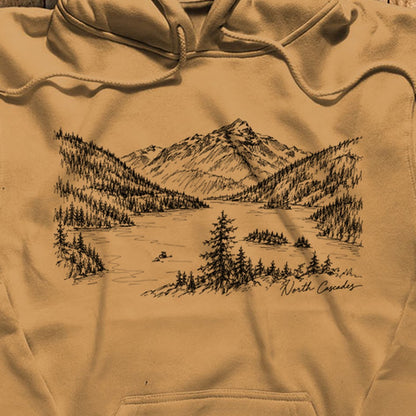 North Cascades Line Drawing Hoodie
