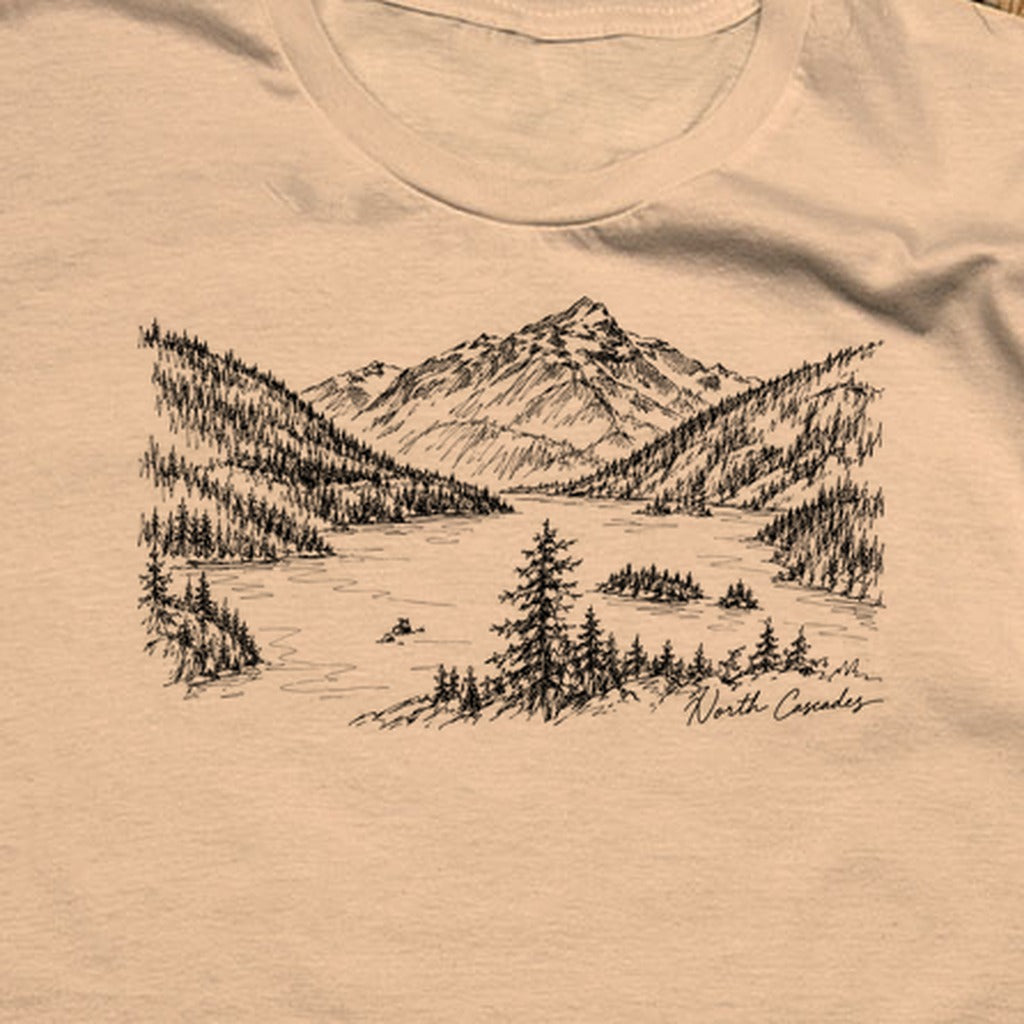 North Cascades Line Drawing T-Shirt