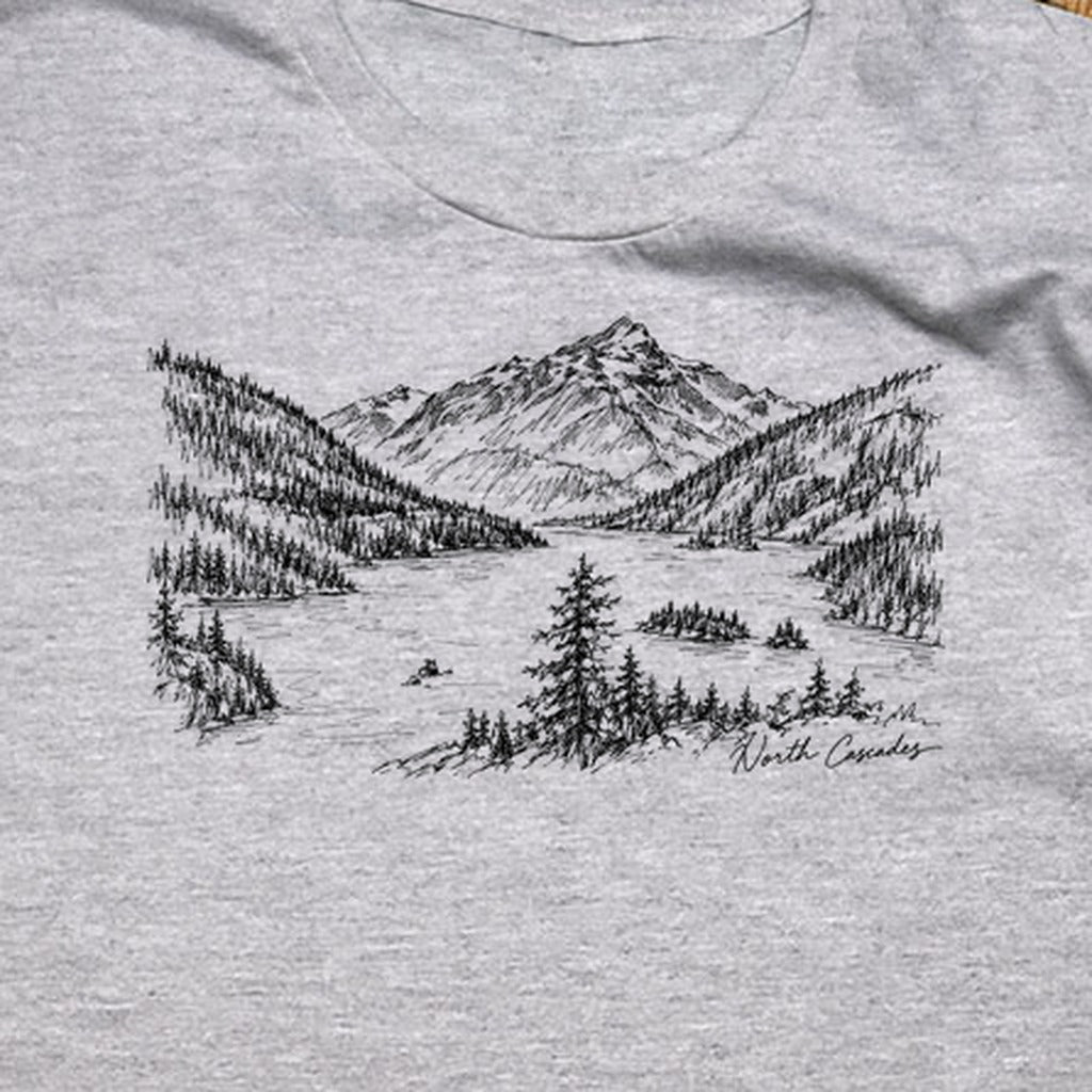 North Cascades Line Drawing T-Shirt