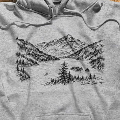 North Cascades Line Drawing Hoodie