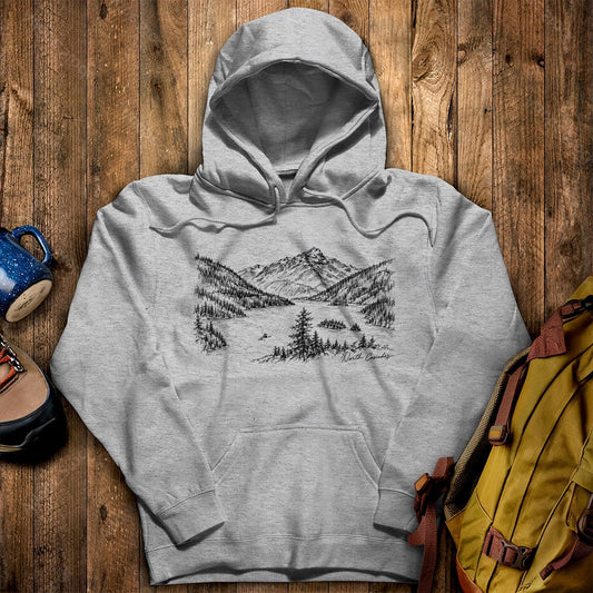 North Cascades Line Drawing Hoodie