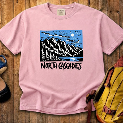 North Cascades at Night Cotton T-Shirt
