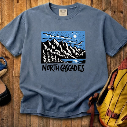 North Cascades at Night Cotton T-Shirt