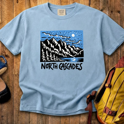 North Cascades at Night Cotton T-Shirt