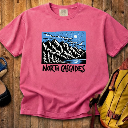 North Cascades at Night Cotton T-Shirt