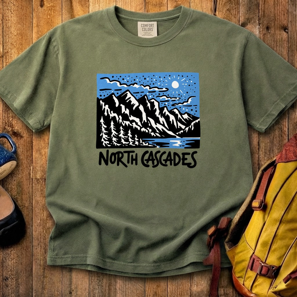 North Cascades at Night Cotton T-Shirt