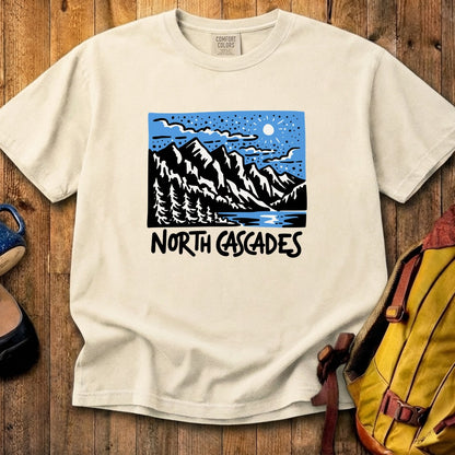 North Cascades at Night Cotton T-Shirt
