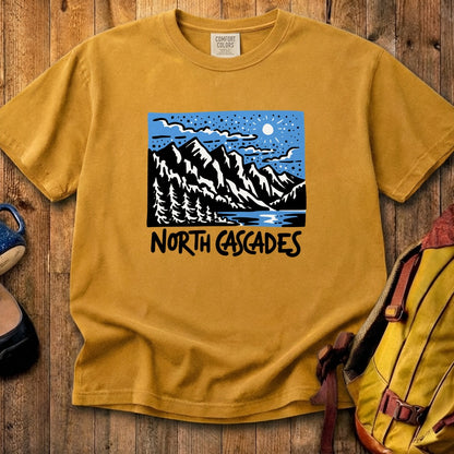 North Cascades at Night Cotton T-Shirt