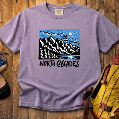 North Cascades at Night Cotton T-Shirt