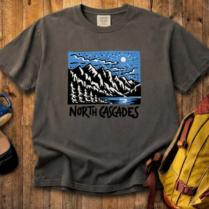 North Cascades at Night Cotton T-Shirt