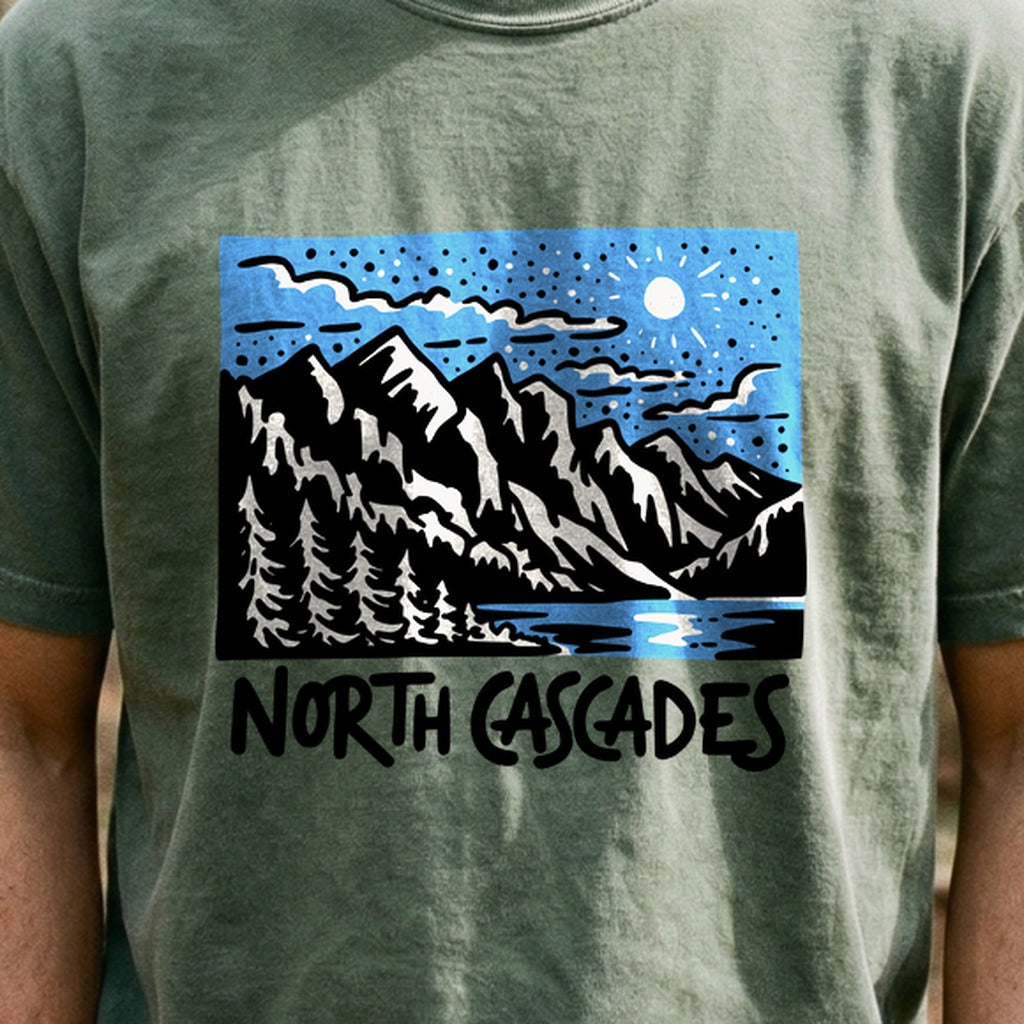 North Cascades at Night Cotton T-Shirt