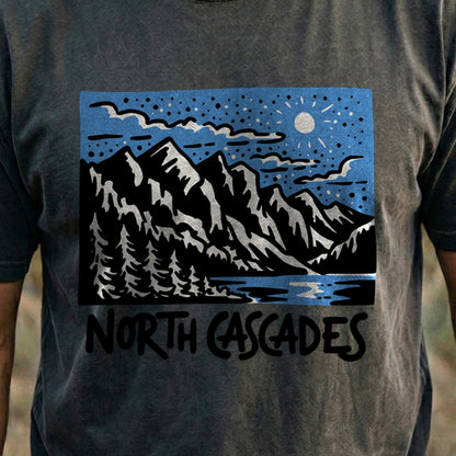 North Cascades at Night Cotton T-Shirt