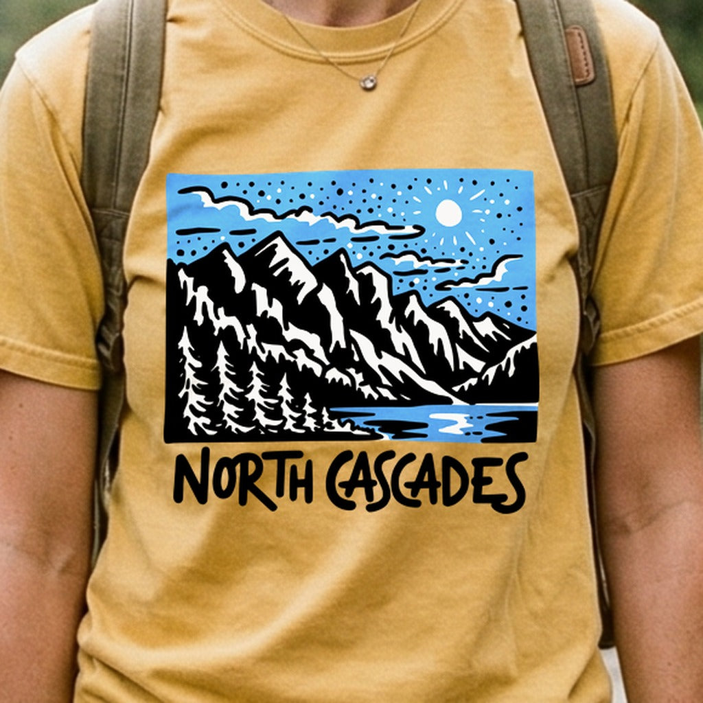 North Cascades at Night Cotton T-Shirt