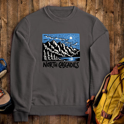 North Cascades at Night Crewneck Sweatshirt