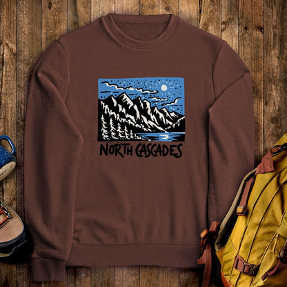 North Cascades at Night Crewneck Sweatshirt