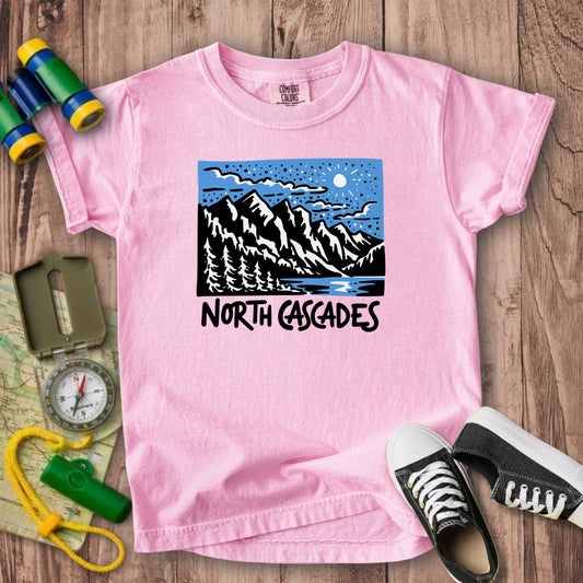 North Cascades at Night Kids Cotton T-Shirt