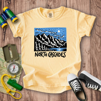 North Cascades at Night Kids Cotton T-Shirt