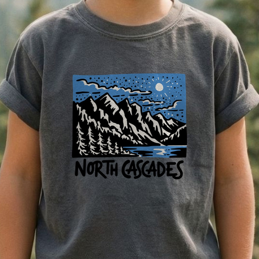 North Cascades at Night Kids Cotton T-Shirt