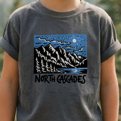 North Cascades at Night Kids Cotton T-Shirt