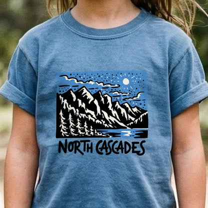 North Cascades at Night Kids Cotton T-Shirt