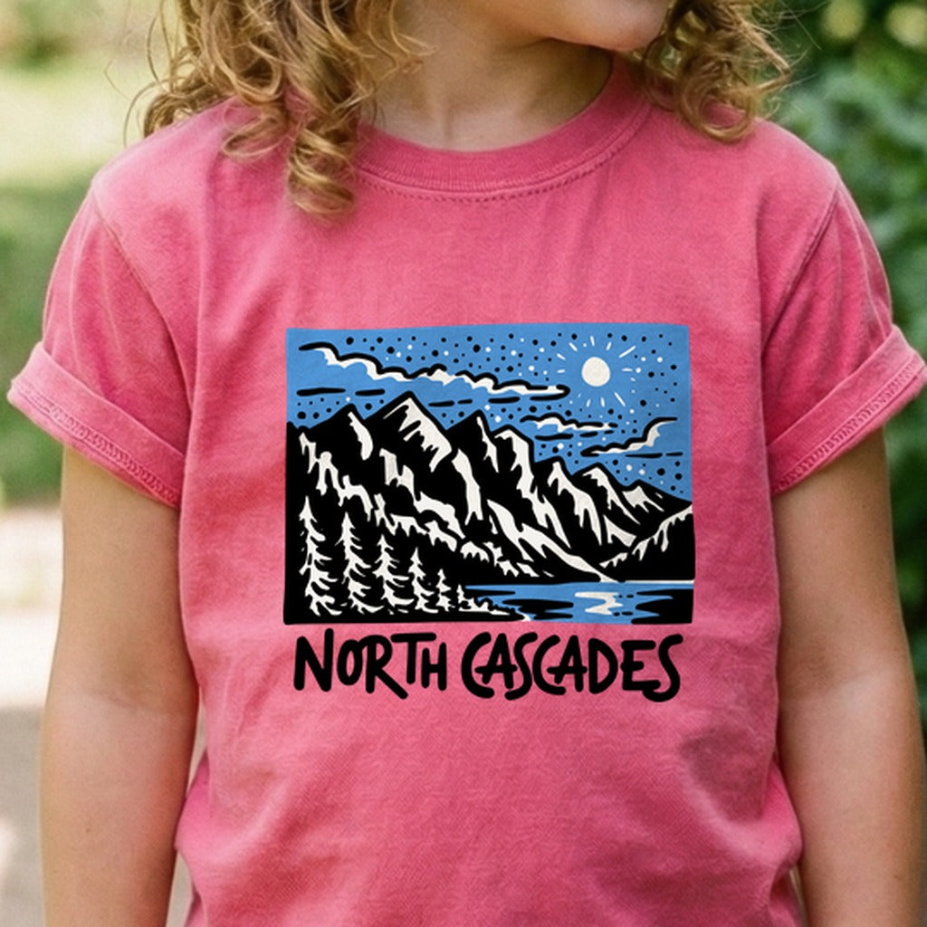 North Cascades at Night Kids Cotton T-Shirt