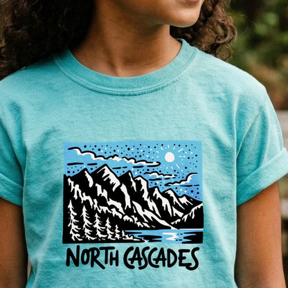 North Cascades at Night Kids Cotton T-Shirt