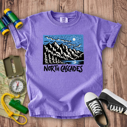 North Cascades at Night Kids Cotton T-Shirt
