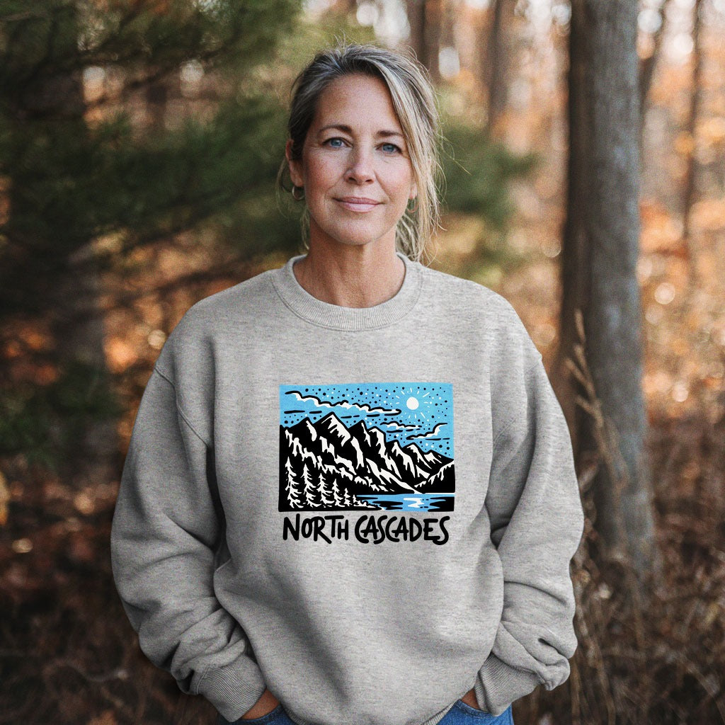 North Cascades at Night Crewneck Sweatshirt