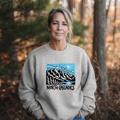 North Cascades at Night Crewneck Sweatshirt