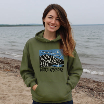 North Cascades at Night Hoodie